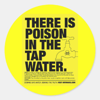 poison tap water classic round sticker
