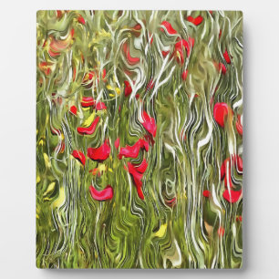 Poisoned Poppies Surrealistic Abstract Art Plaque