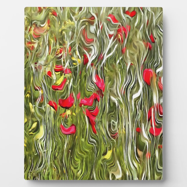 Poisoned Poppies Surrealistic Abstract Art Plaque (Front)