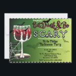Poisonous Skeleton Bone Bat Drink Halloween Party Invitation<br><div class="desc">Matching items available.</div>