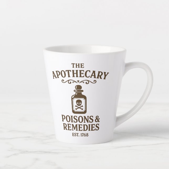 Poisons & Remedies Latte Mug – Apothecary-Style (Droite)