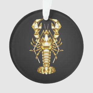 Poisson à langouste polygonale dorée sur noir