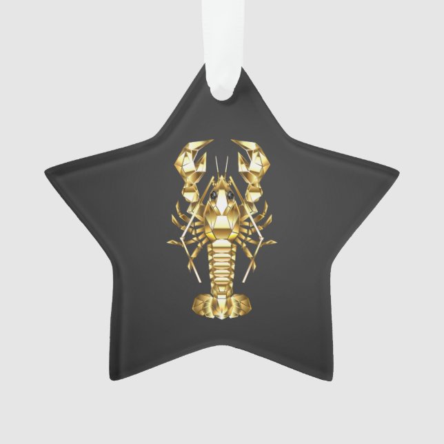 Poisson à langouste polygonale dorée sur noir (devant)