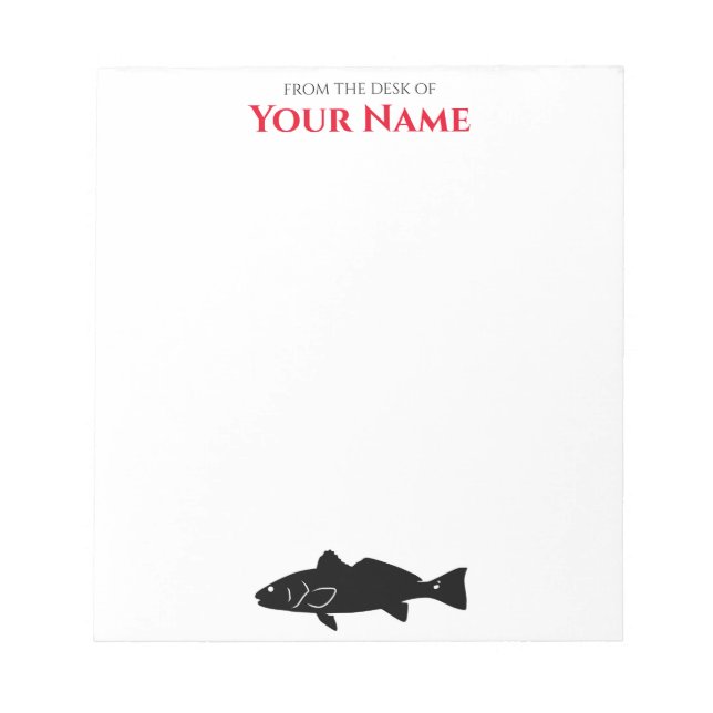 Poisson à tambour rouge - Bloc-notes personnalisé (Devant)