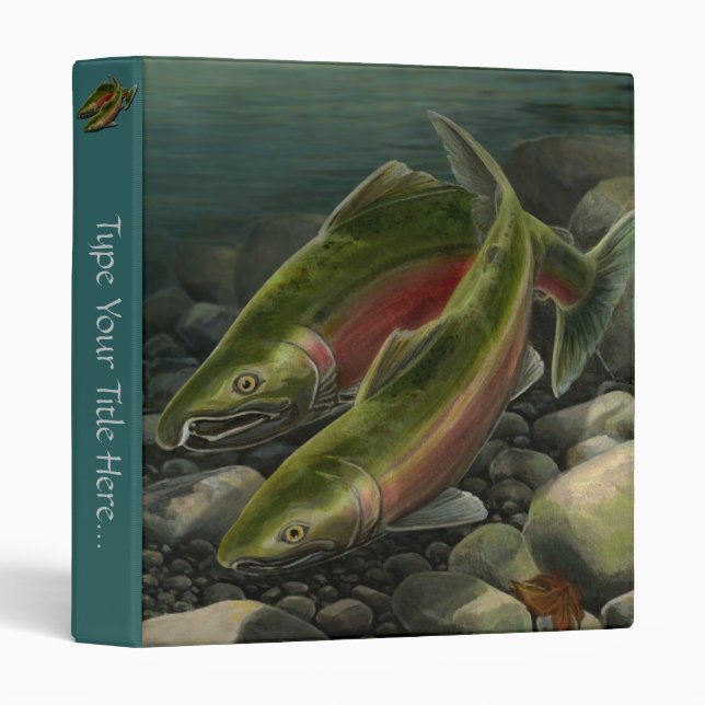Poisson Art Classeur Coho Saumon Art School Fourni (Devant/Côté)