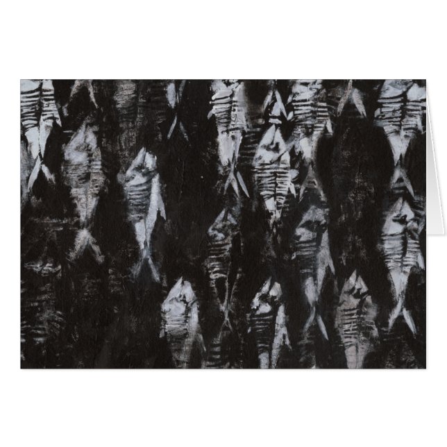 Poisson blanc fossile sur Arrière - plan noir (Devant horizontal)