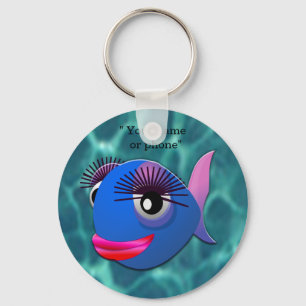 Poisson bleu stylisé keychain