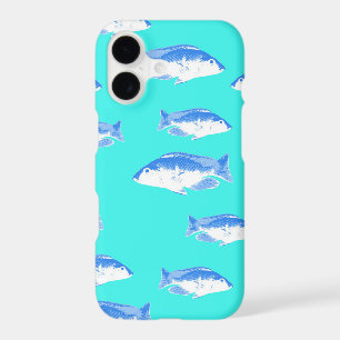 Poisson bleu sur turquoise