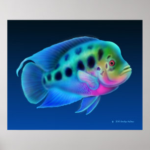 Poisson Cichlid Flowerhorn Impression