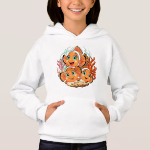 Poisson clown Dessin animé Mignon Famille Sous l'e