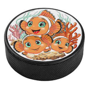 Poisson clown Dessin animé mignon Famille Sous l'e