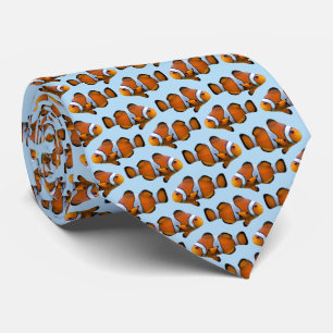 Poisson clown frénétique cravate (bleu clair)