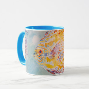 Poisson coloré Mer Motif Aquarelle Coffee Mug