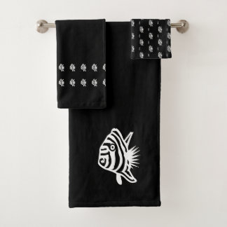 Poisson d'ange Décor côtier noir et blanc