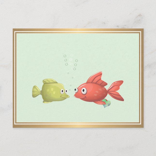 Poisson dans la mer pour moi Mlle You Carte postal (Devant)