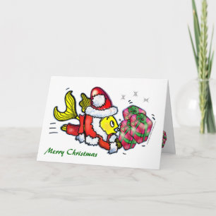 Poisson de Noël - drôle mignonne carte de voeux de