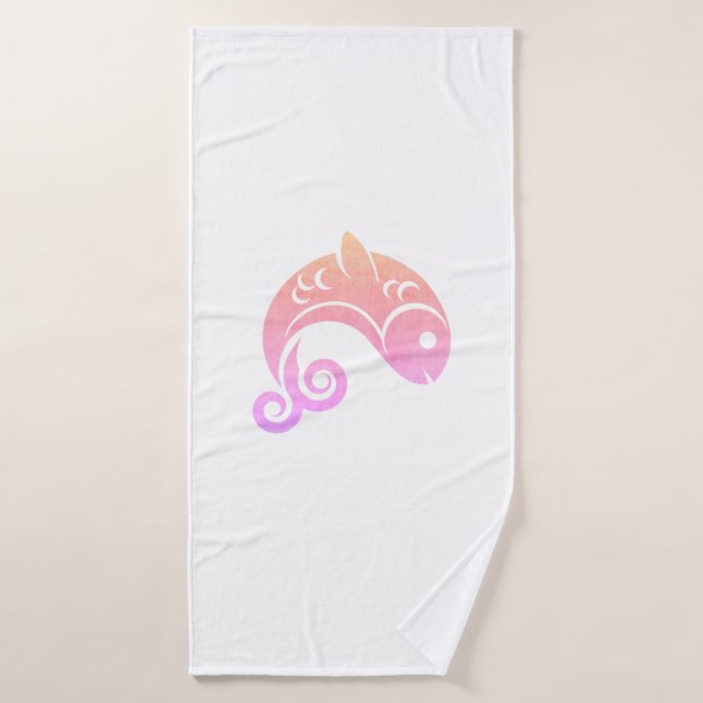 poisson du coucher de soleil (Serviette de bain)