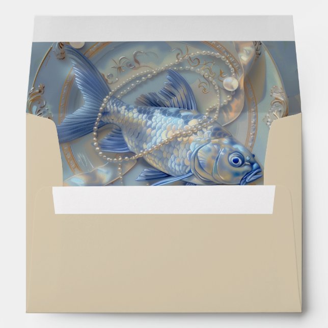 Poisson - Enveloppe pour taille de carte 12,7 x 17 (Dos (Bas))