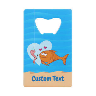 Poisson et appât en amour Carte de crédit Bottle O
