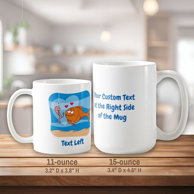 Poisson et appât en amour Mug de café (Créateur téléchargé)