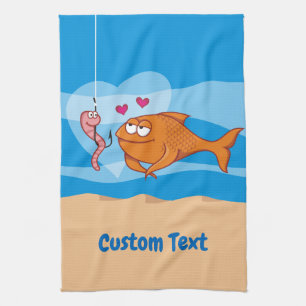 Poisson et appât en amour serviette