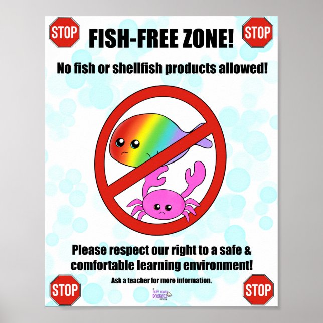 Poisson et mollusques Poster de l'allergie aux mol (Devant)