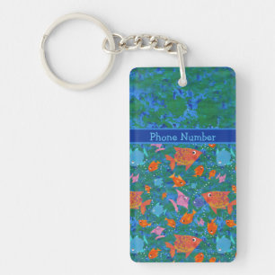 Poisson Fun Coloré Personnalisé Porte - clé Oblong