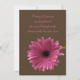 Poisson Gerbera Rose Avec Faire-part de mariage Br