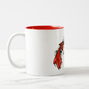 Poisson koi tattoo fish style old school Two-Tone coffee mug