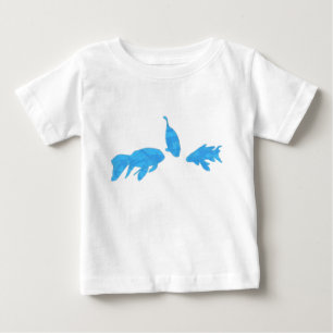 Poisson Koi, tshirt abstrait à ruban bleu