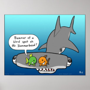 Poisson-marteau Shaaark ! affiche de tache aveugle