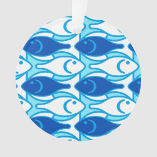 Poisson Modernisme du milieu du siècle, bleu de co
