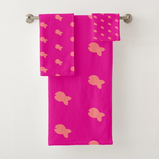 Poisson Répétez Enfants Bébé Chaud rose Serviette  (En situation)