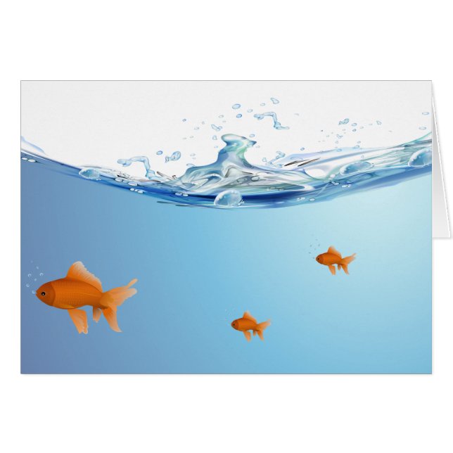 Poisson rouge sous l'aquarium de l'eau (Devant Horizontal)