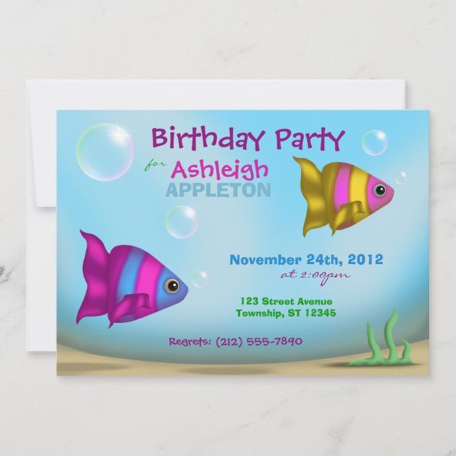 Poisson sous-marin - Invitations de la fête des An (Devant)