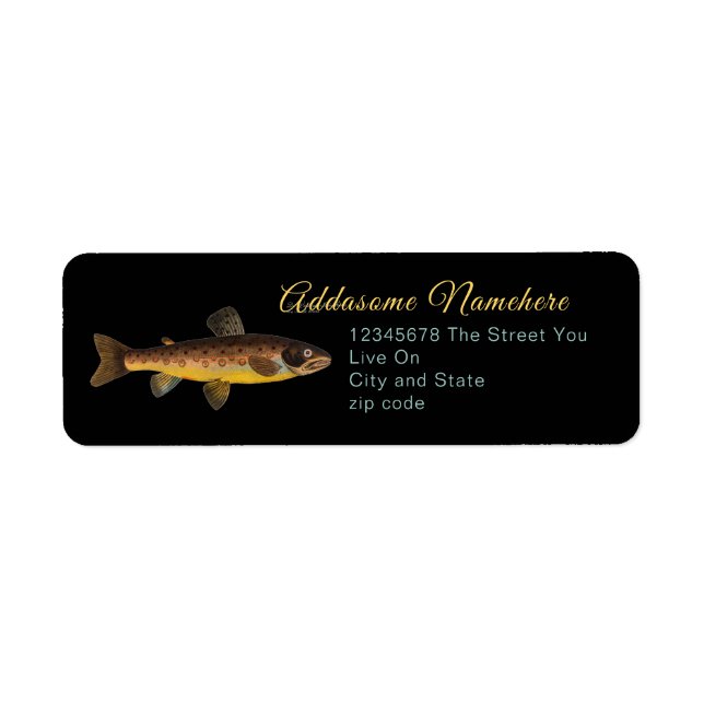 Poisson truite motif d'aquarelle vintage (Devant)