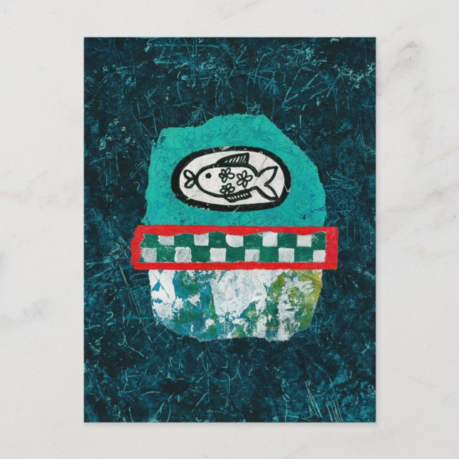 Poisson Va Au Marché Carte Postale (Devant)