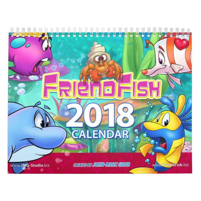 Poissons 2018 de bande dessinée de calendrier de (Protection)