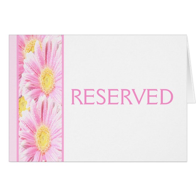 Poissons de Gerbera rose sur carte blanche réservé (Devant horizontal)