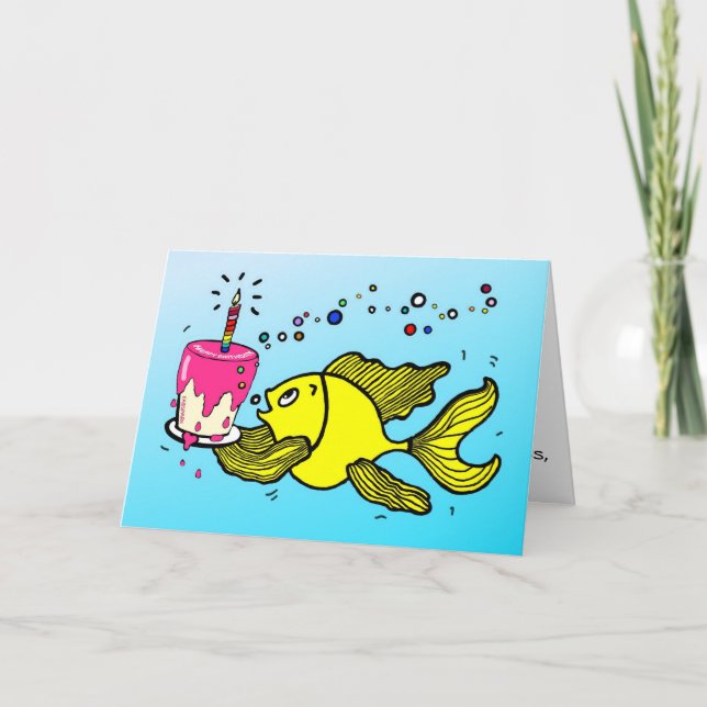 Poissons de joyeux anniversaire - carte de voeux (Devant)