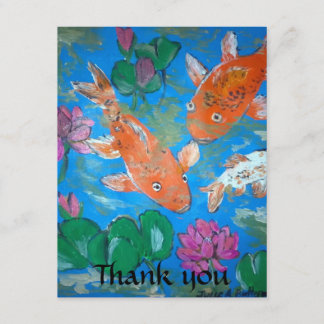 Poissons de Koi et carte de Lotus merci