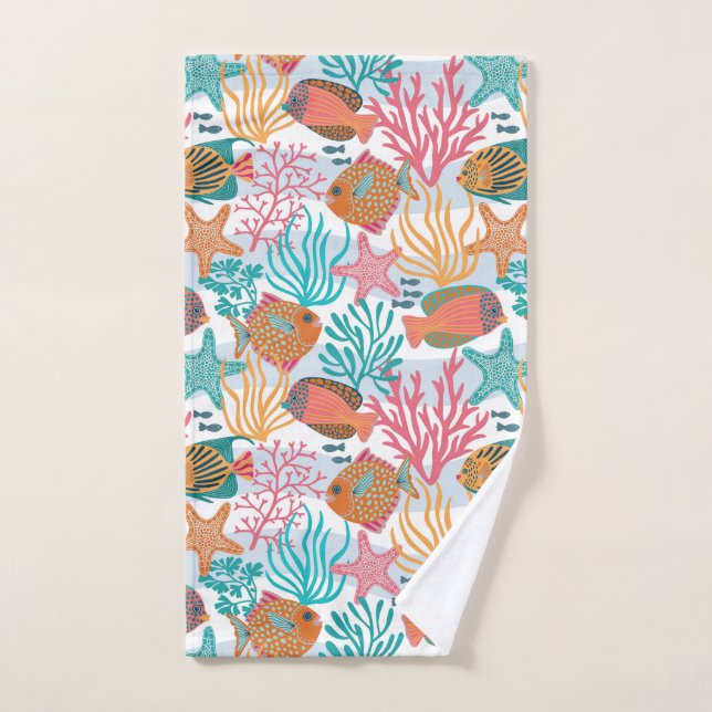 Poissons multicolores (Serviette à main)