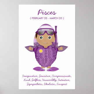 Poissons - Poster Horoscope Garçon