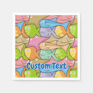 Poissons serviettes en papier caricaturé