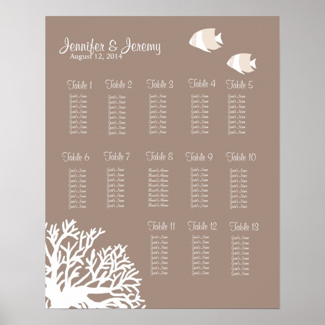 Poissons tropicaux blancs et ivoiriens Tableau 16x (Devant)