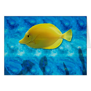 Poissons tropicaux jaunes