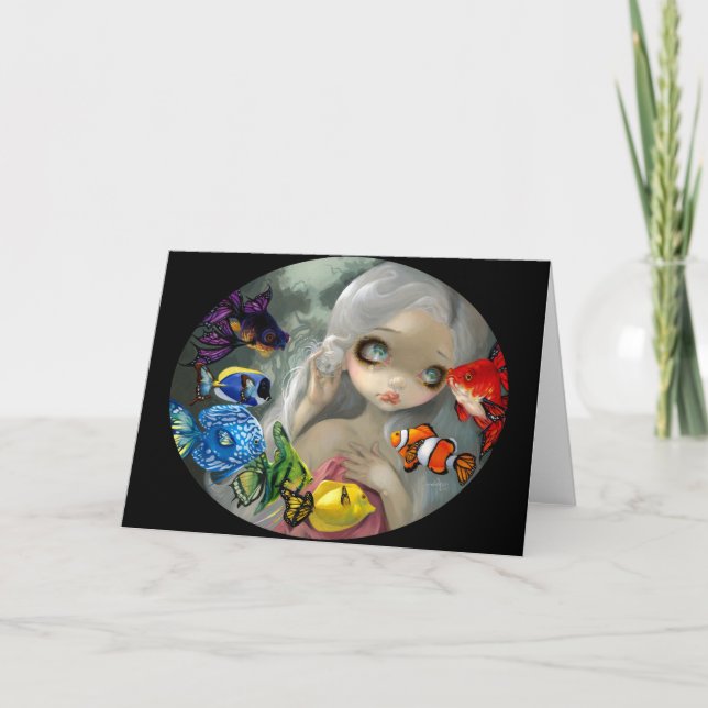 "Poissons Volants : " carte de voeux Arc-en-Ciel (Devant)