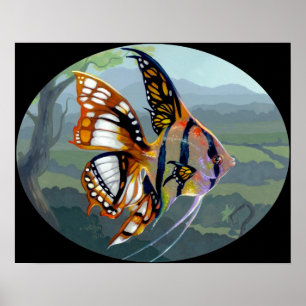 Poissons Volants:  Étude I ART PRINT  surreal fis