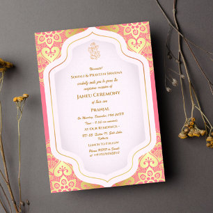 Poite Janeu Upanayanam Hindu Holy Thread Blue Gold Invitation