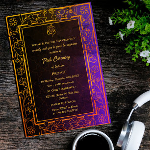 Poite Janeu Upanayanam Hindu Holy Thread Floral Invitation